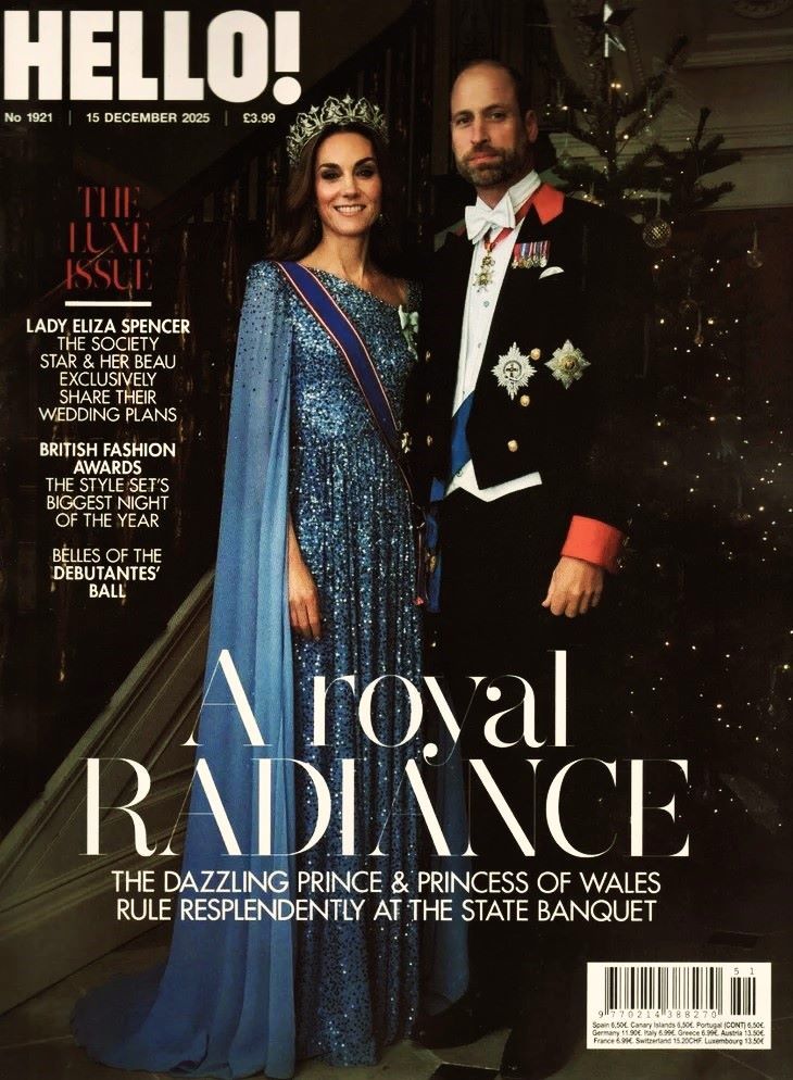 Hello! magazine - Prince William and Kate Middleton cover (15 December 2025 - Issue 1921)