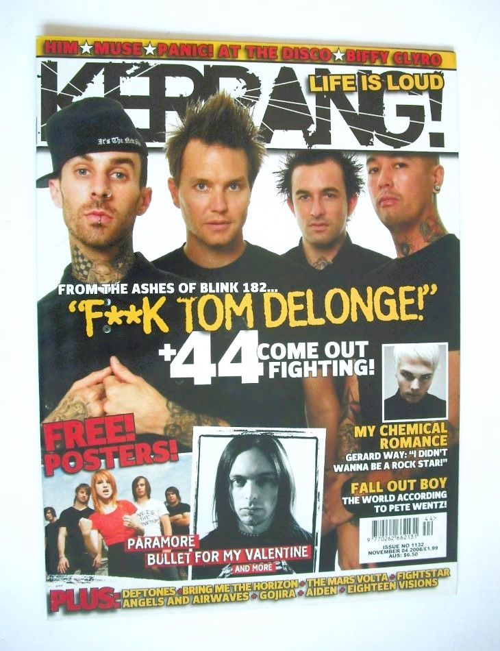 <!--2006-11-04-->Kerrang magazine - +44 cover (4 November 2006 - Issue 1132