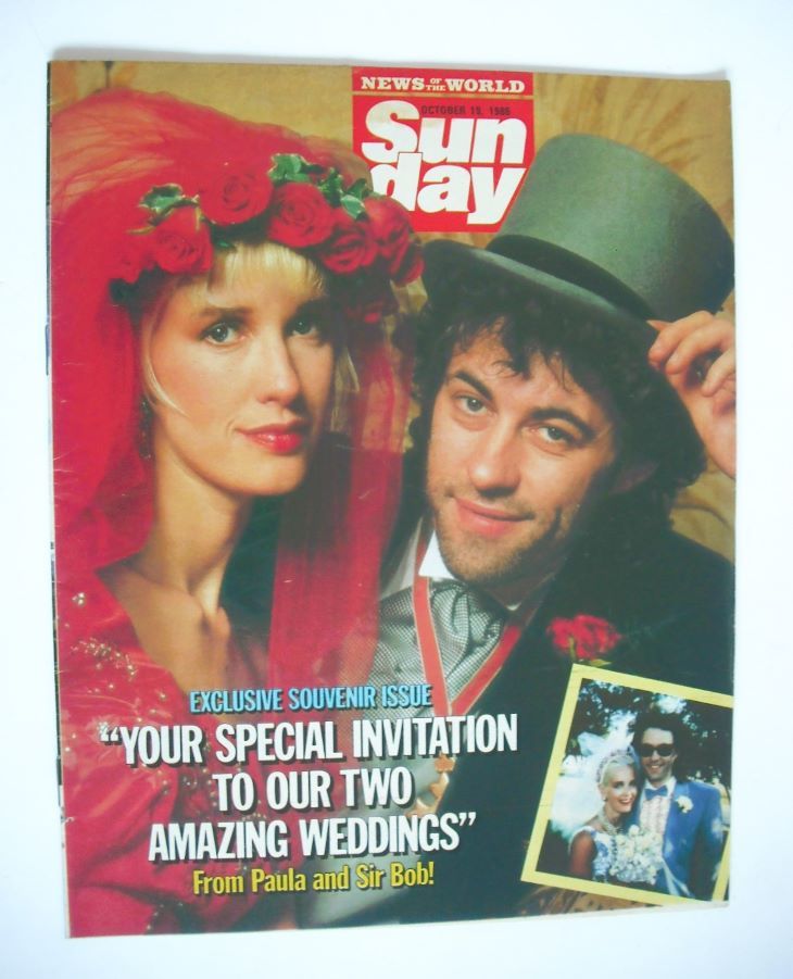 <!--1986-10-19-->Sunday magazine - 19 October 1986 - Bob Geldof and Paula Y