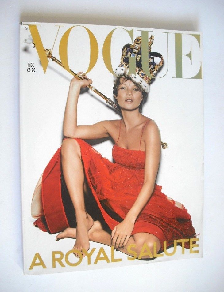British Vogue magazine - December 2001 - Kate Moss cover