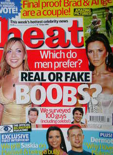 <!--2005-07-09-->Heat magazine - Real or Fake Boobs cover (9-15 July 2005 -