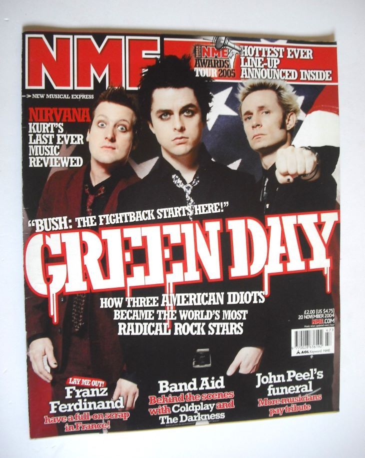 NME magazine - Green Day cover (20 November 2004)