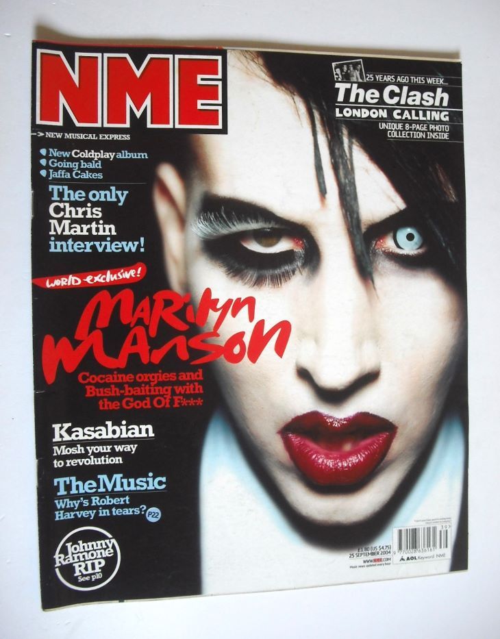 NME magazine - Marilyn Manson cover (25 September 2004)