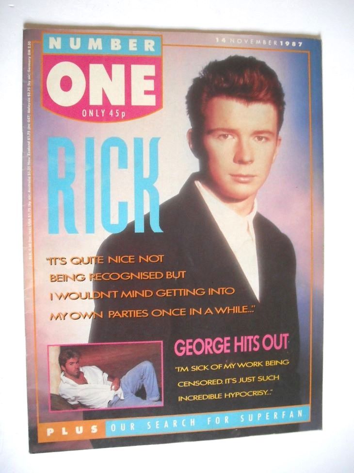<!--1987-11-14-->NUMBER ONE Magazine - Rick Astley cover (14 November 1987)