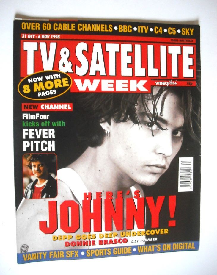 TV & Satellite Week magazine - Johnny Depp cover (31 October - 6 November 1998)