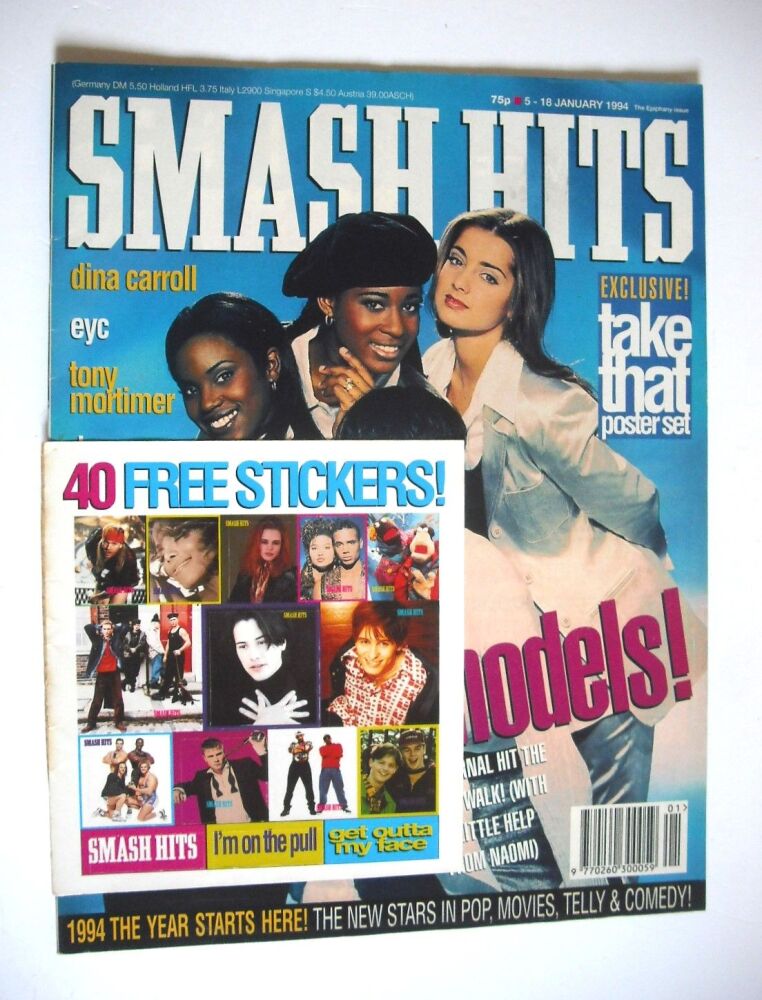 <!--1994-01-05-->Smash Hits magazine - Eternal cover (5-18 January 1994)