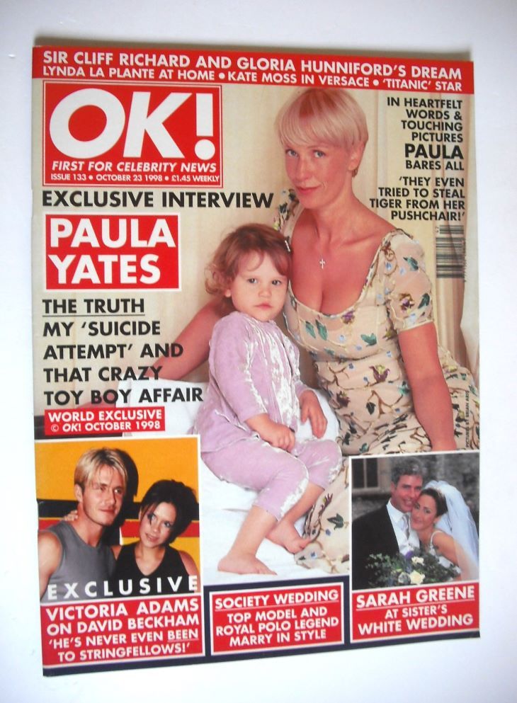 OK! magazine - Paula Yates & Tiger Lily cover (23 October 1998 - Issue 133)