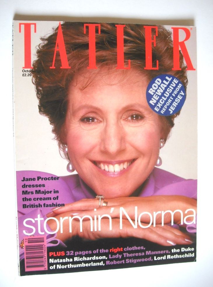 Tatler magazine - October 1992 - Norma Major cover