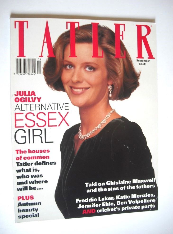 Tatler magazine - September 1992 - Julia Ogilvy cover