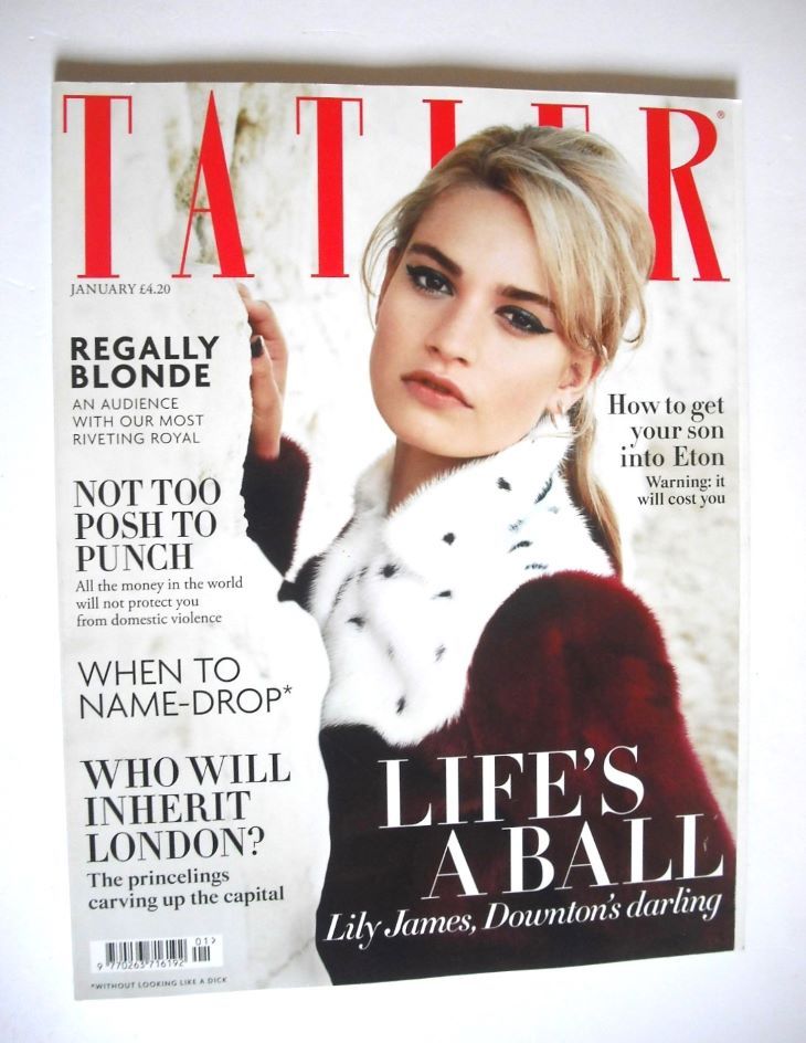 Tatler magazine - January 2014 - Lily James cover