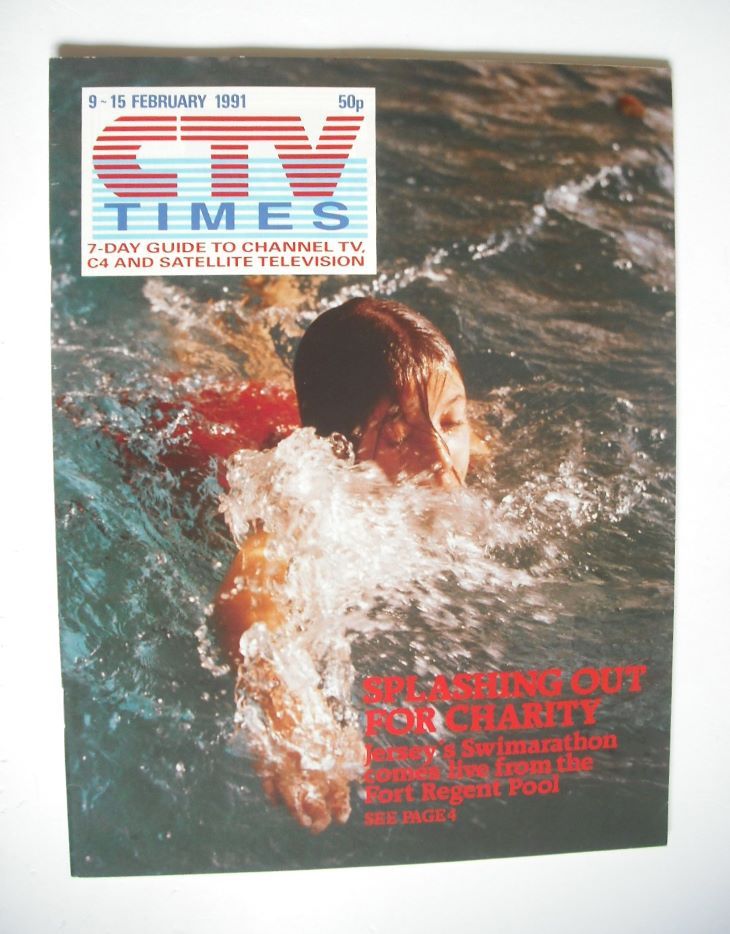 CTV Times magazine - 9-15 February 1991 - Jersey's Swimarathon cover