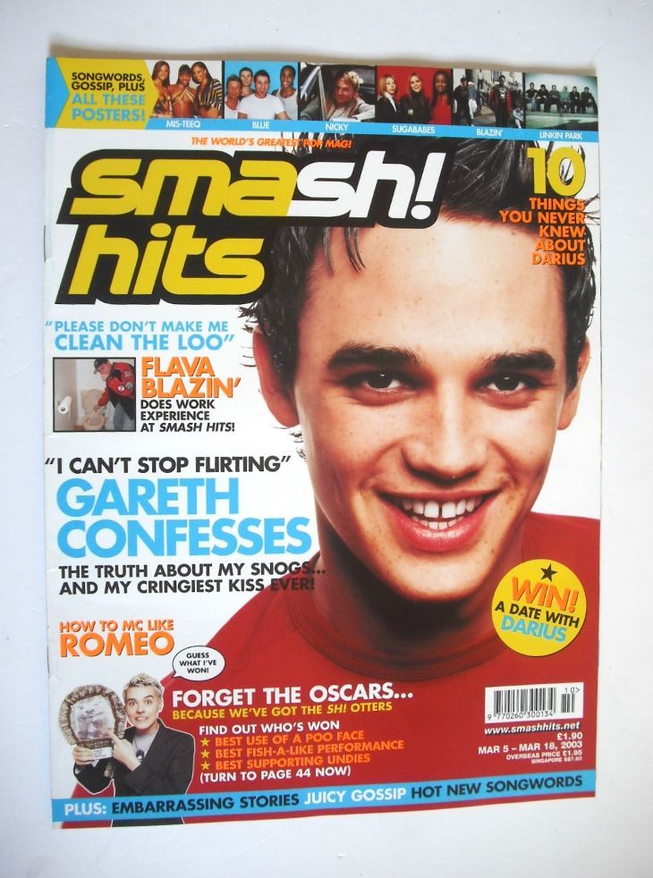 Smash Hits magazine - Gareth Gates cover (5-18 March 2003)