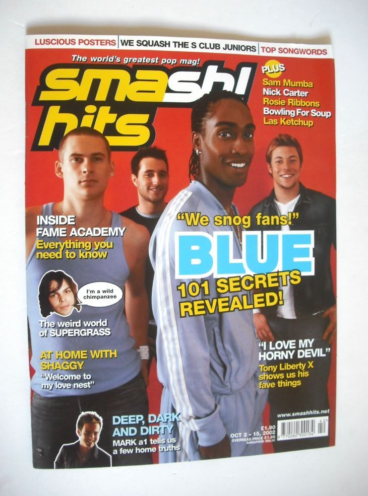 Smash Hits magazine - Blue cover (2-15 October 2002)