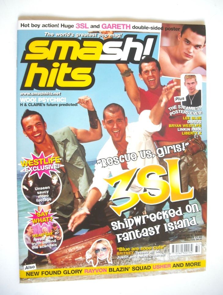 Smash Hits magazine - 3SL cover (24 July - 6 August 2002)