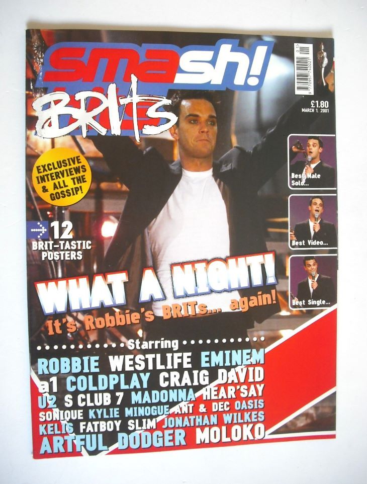 Smash Hits magazine - Robbie Williams cover (1 March 2001)