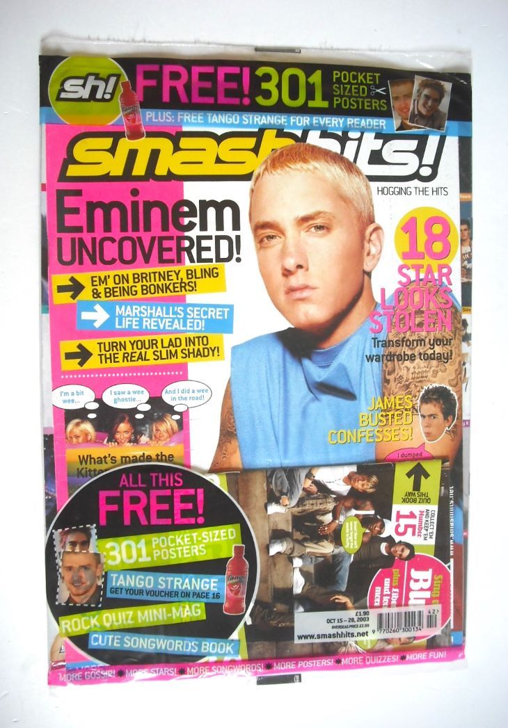 <!--2003-10-15-->Smash Hits magazine - Eminem cover (15-28 October 2003)