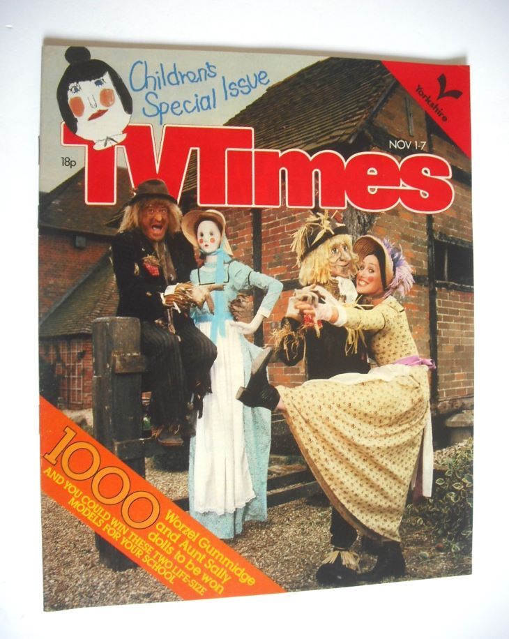 <!--1980-11-01-->TV Times magazine - Worzel Gummidge and Aunt Sally cover (