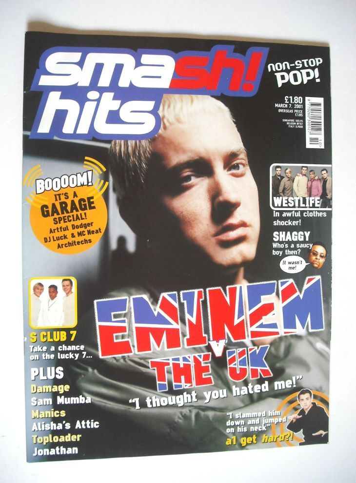 Smash Hits magazine - Eminem cover (7 March 2001)