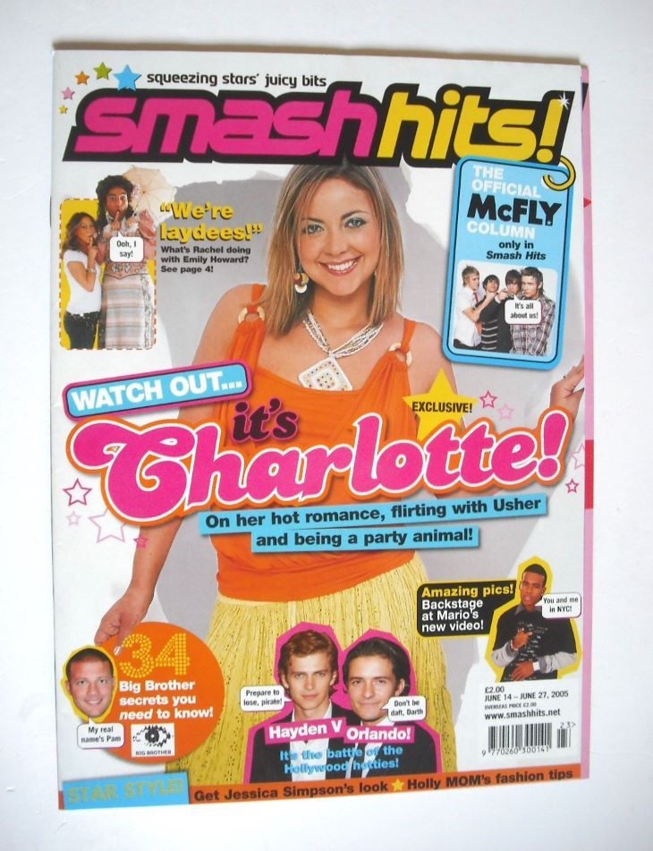 <!--2005-06-14-->Smash Hits magazine - Charlotte Church cover (14-27 June 2