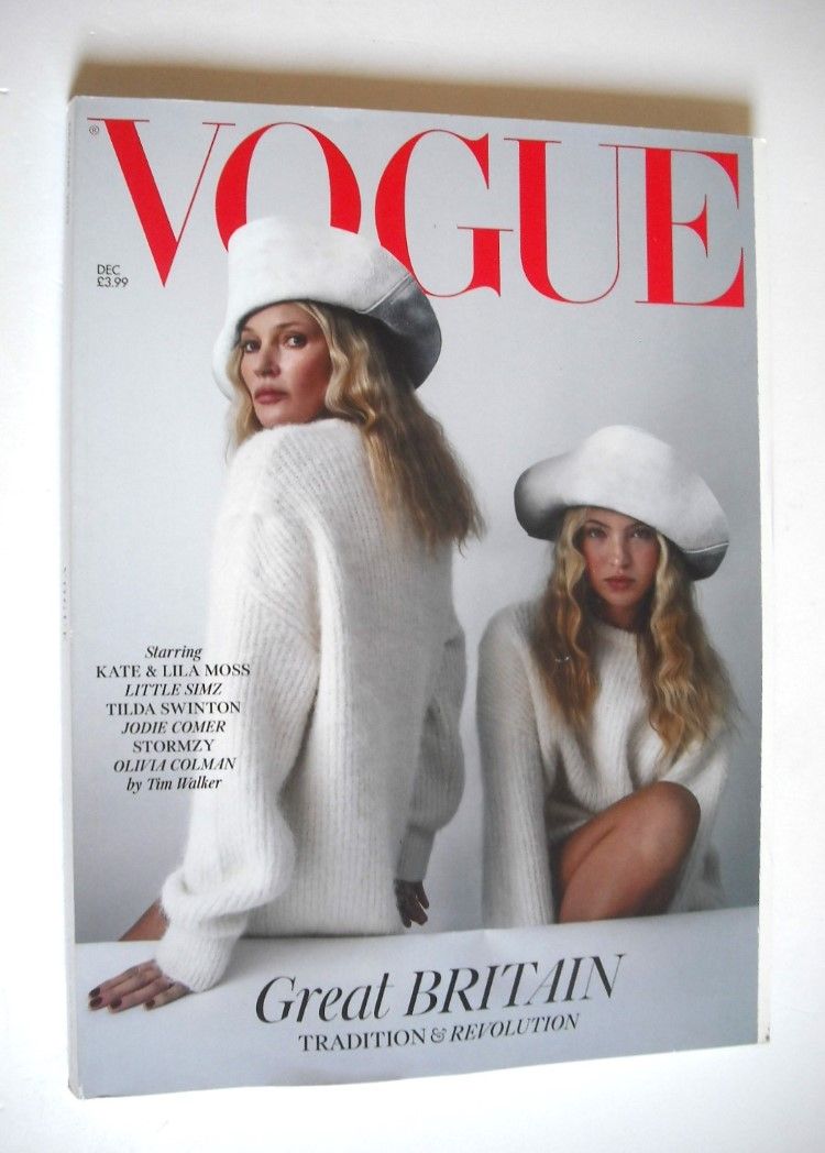 British Vogue magazine - December 2023 - Lila and Kate Moss cover