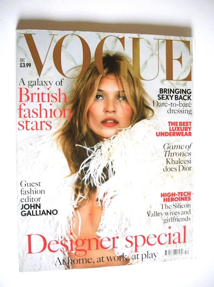 British Vogue magazine - December 2013 - Kate Moss cover
