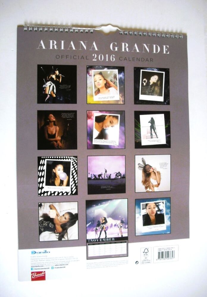 Ariana Grande Official Calendar 2016