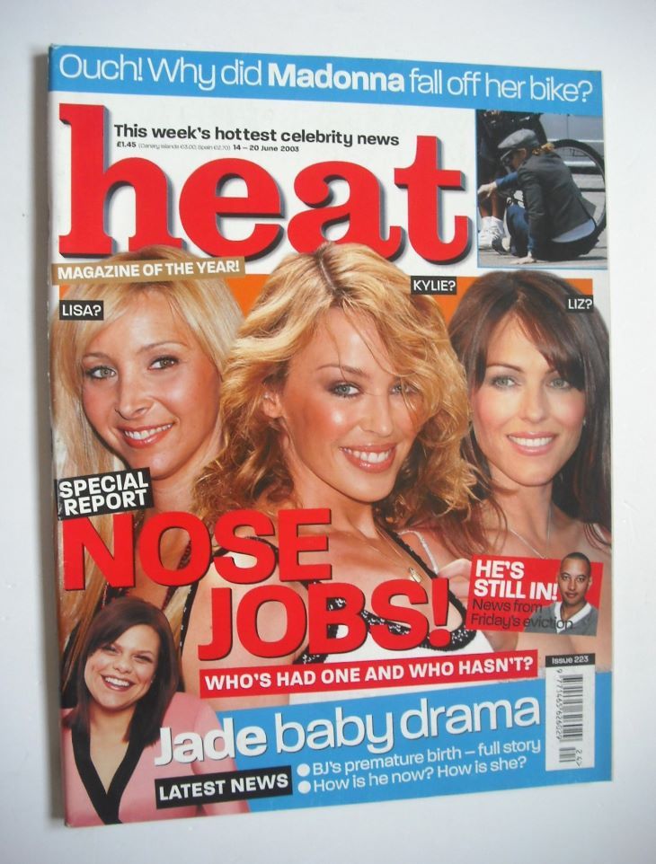<!--2003-06-14-->Heat magazine - Nose Jobs! cover (14-20 June 2003 - Issue 
