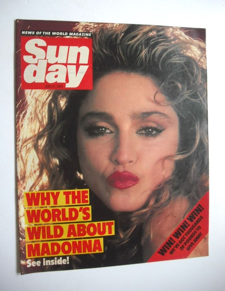 Sunday magazine - 21 July 1985 - Madonna cover