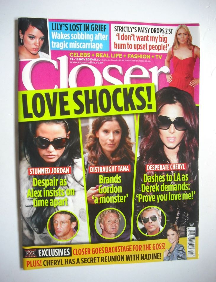 Closer magazine - Love Shocks cover (13-19 November 2010)