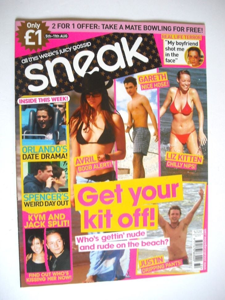 Sneak magazine - Get Your Kit Off cover (5-11 August 2003)