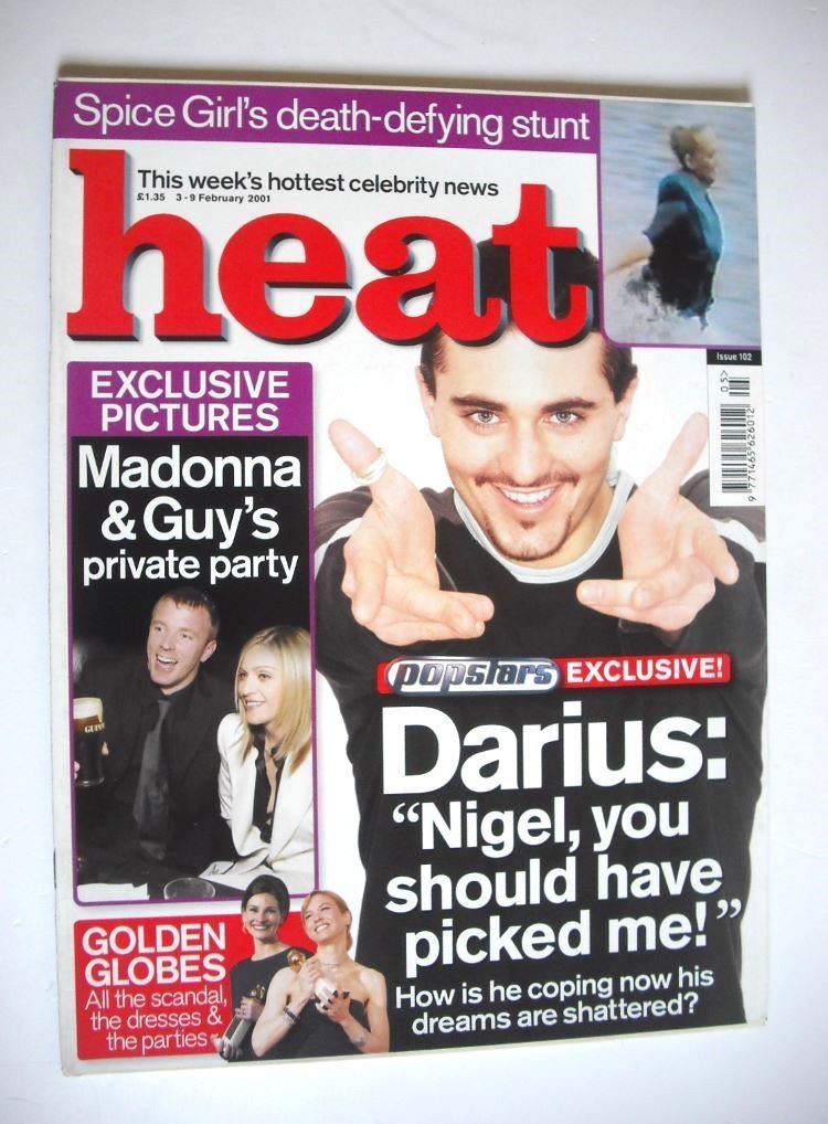 Heat magazine - Darius Danesh cover (3-9 February 2001 - Issue 102)