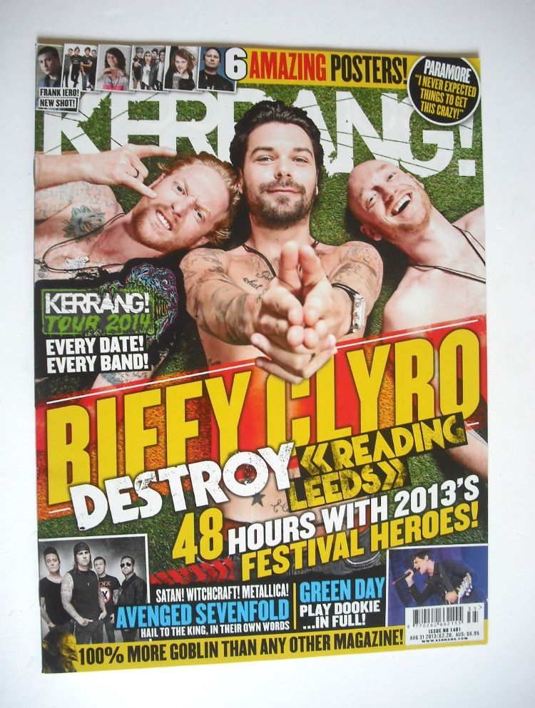 Kerrang magazine - Biffy Clyro cover (31 August 2013 - Issue 1481)