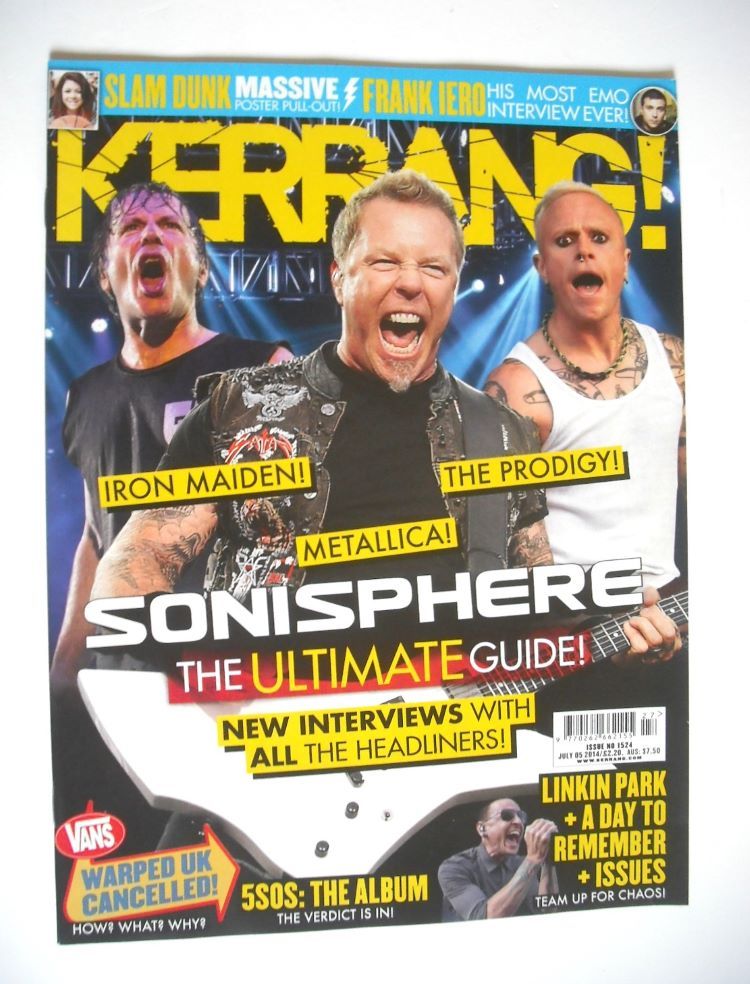 Kerrang magazine - Sonisphere cover (5 July 2014 - Issue 1524)