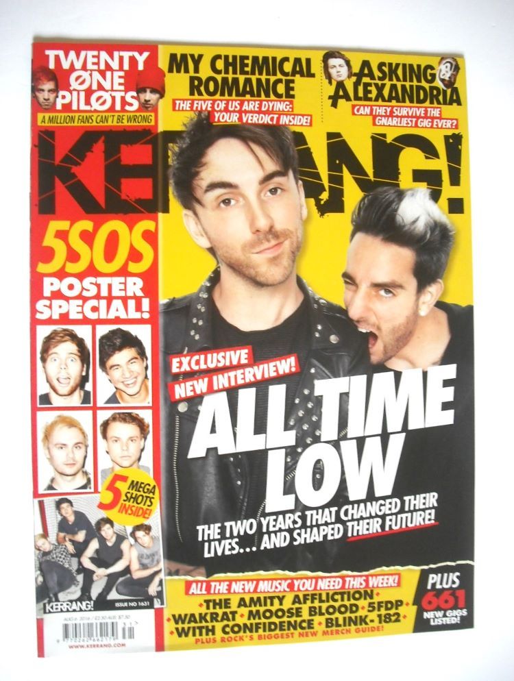 Kerrang magazine - All Time Low cover (6 August 2016 - Issue 1631)