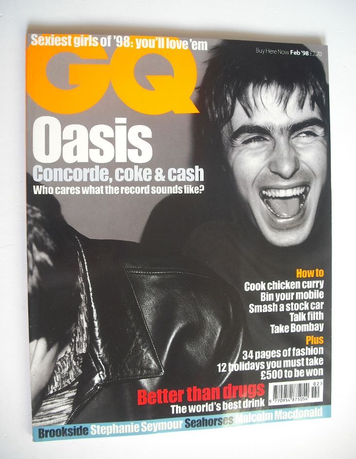 British GQ magazine - February 1998 - Liam Gallagher cover