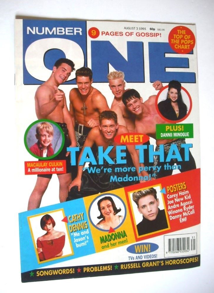 NUMBER ONE Magazine - Take That cover (3 August 1991)