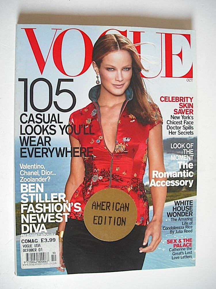 <!--2001-10-->US Vogue magazine - October 2001 - Carolyn Murphy cover