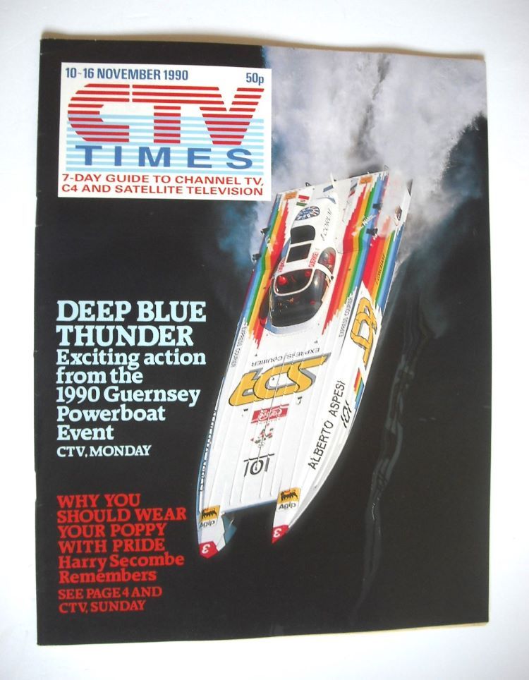CTV Times magazine - 10-16 November 1990 - Guernsey Powerboat Event cover