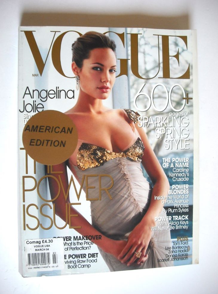 US Vogue magazine - March 2004 - Angelina Jolie cover