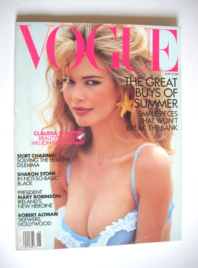 US Vogue magazine - May 1992 - Claudia Schiffer cover