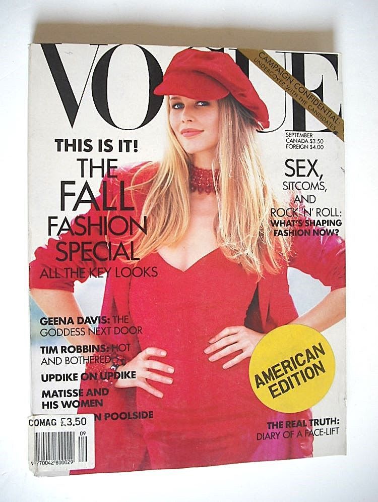 <!--1992-09-->US Vogue magazine - September 1992 - Claudia Schiffer cover
