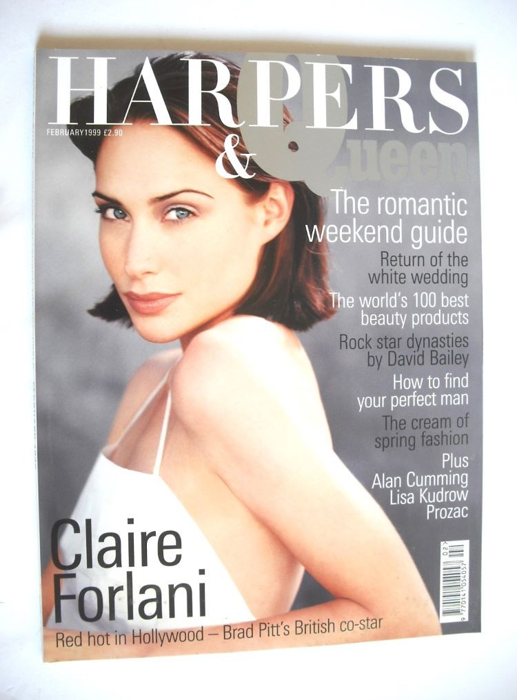 British Harpers & Queen magazine - February 1999 - Claire Forlani cover