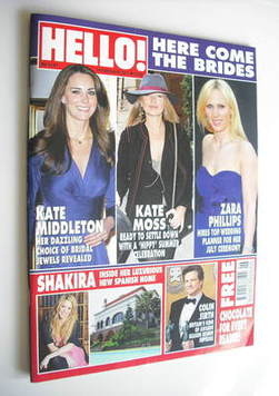 Hello! magazine - Kate Middleton, Kate Moss and Zara Phillips cover (14 February 2011 - Issue 1161)