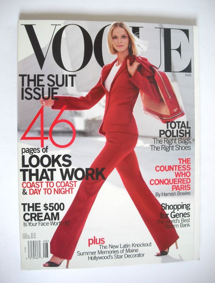 US Vogue magazine - August 2000 - Carmen Kass cover