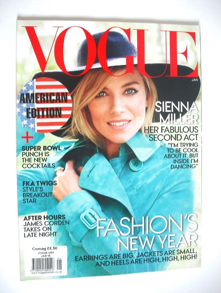 US Vogue magazine - January 2015 - Sienna Miller cover