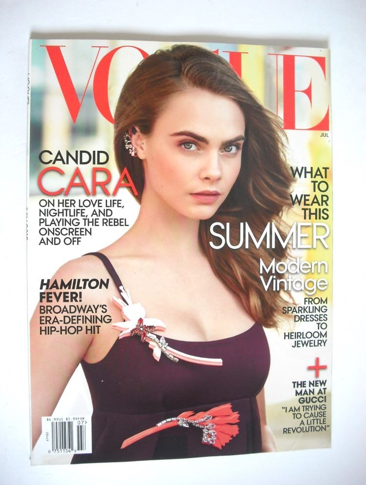 US Vogue magazine - July 2015 - Cara Delevingne cover