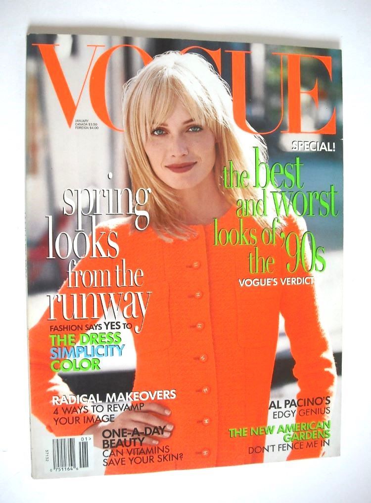 US Vogue magazine - January 1996 - Amber Valletta cover