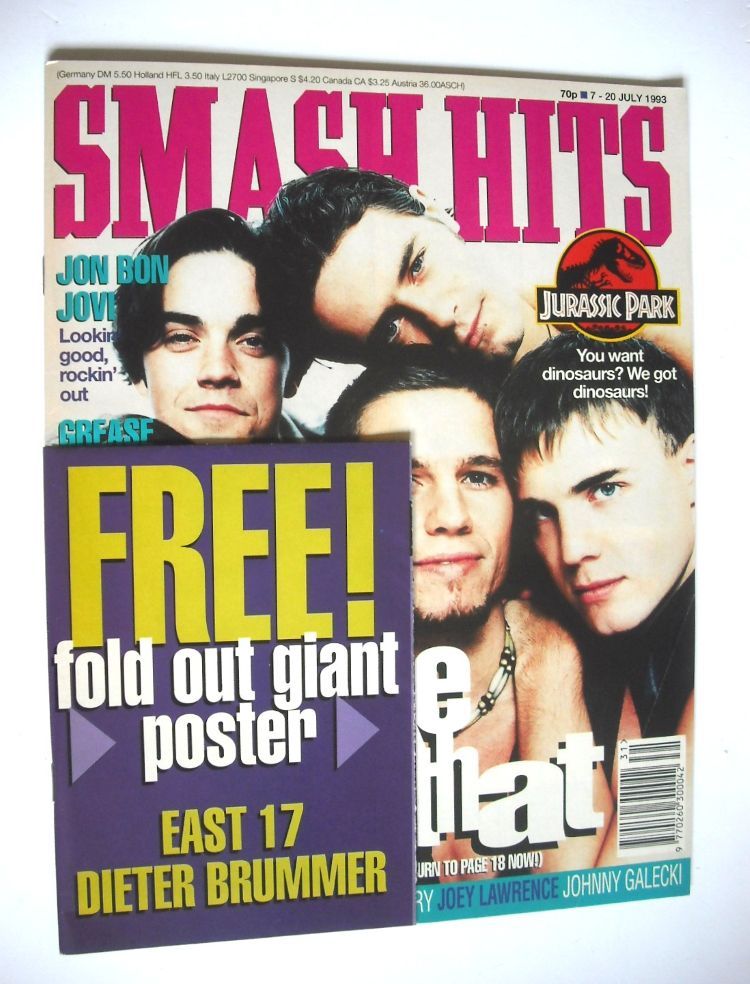 Smash Hits magazine - Take That cover (7-20 July 1993)