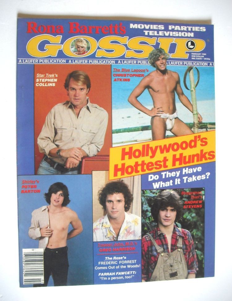Rona Barrett's Gossip magazine - Hollywood's Hottest Hunks cover (February 1980)