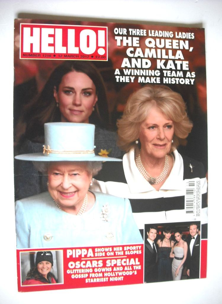 Hello! magazine - The Queen, Camilla and Kate cover (12 March 2012 - Issue 1216)